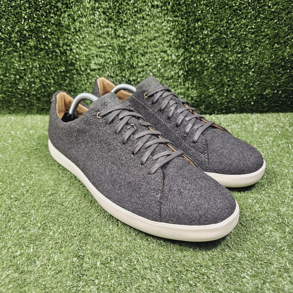 Cole Haan Grand OS Charcoal Grey White Felt Casual Sneakers Mens Size 11